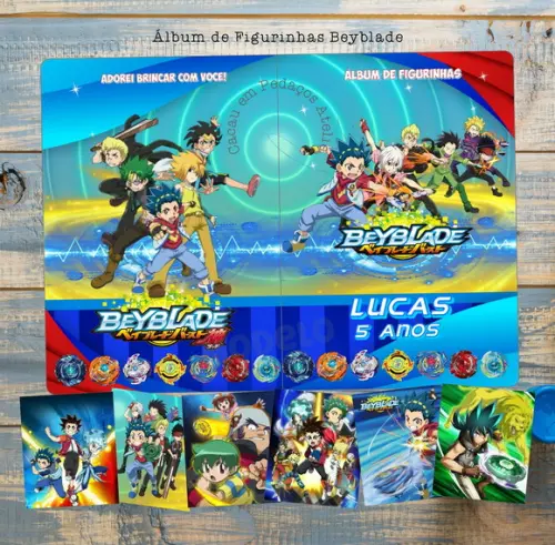 Álbum de Figurinhas Beyblade Desenhos de Colorir Lembrancinha de