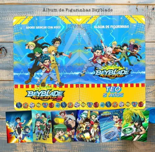 Álbum de Figurinhas Beyblade Desenhos de Colorir Lembrancinha de festa