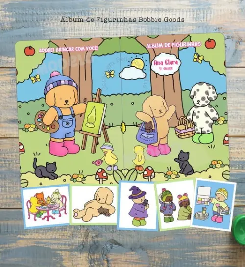 Álbum de Figurinhas Bobbie Goods Desenho Colorir Aniversário
