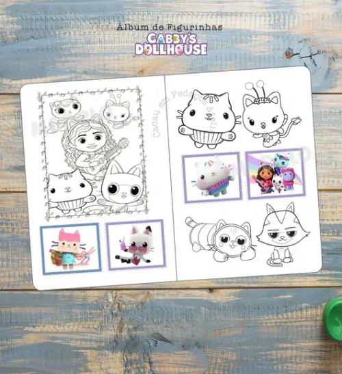 Álbum de Figurinhas Casa Mágica da Gabby Desenhos Colorir