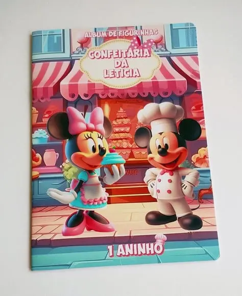 Álbum de Figurinhas com Desenhos Confeitaria da Minnie