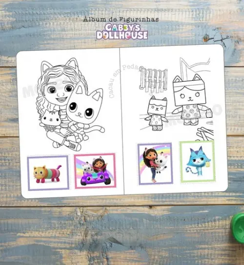 Álbum de Figurinhas Casa Mágica da Gabby Desenhos Colorir