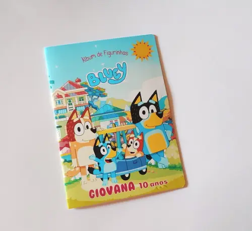 Álbum de Figurinhas com Desenhos para Colorir Bluey