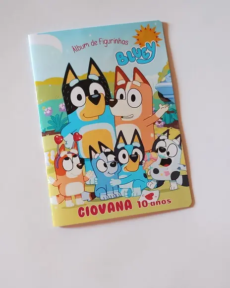 Álbum de Figurinhas com Desenhos para Colorir Bluey