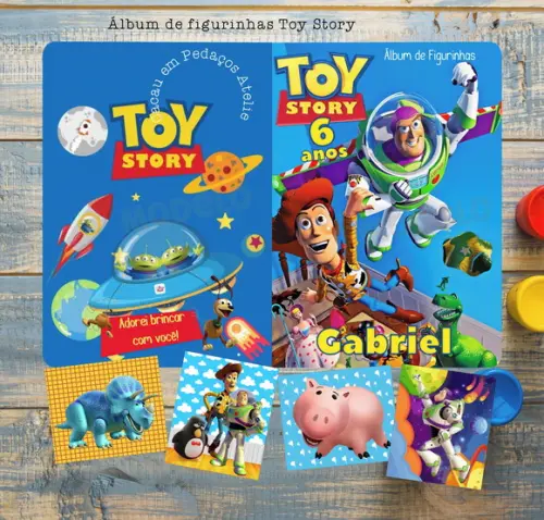 Álbum de Figurinhas com Desenhos para Colorir Toy Story