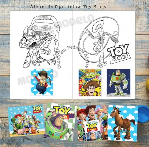 Álbum de Figurinhas com Desenhos para Colorir Toy Story
