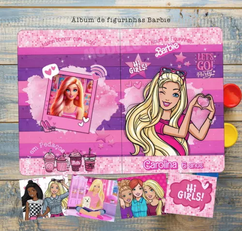 Barbie Álbum de Figurinhas e Desenhos lembrancinha festa infanti
