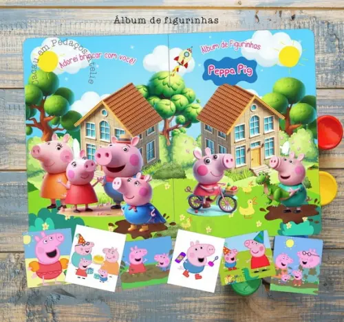Álbum de Figurinhas e Desenhos de Colorir Lembrancinha de festa