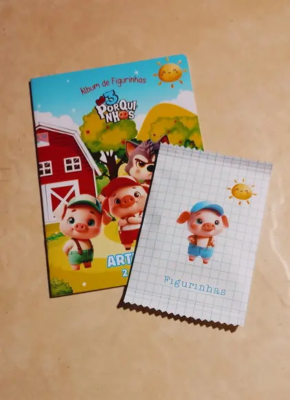 Álbum de Figurinhas e Desenhos de Colorir 3 Porquinhos
