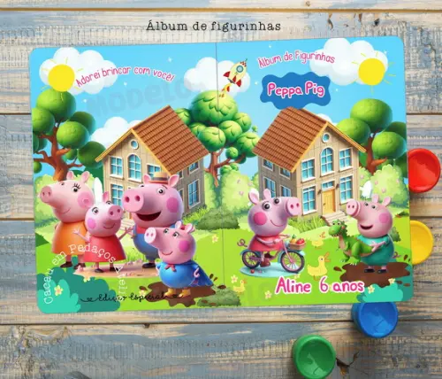 Álbum de Figurinhas e Desenhos de Colorir Lembrancinha de festa