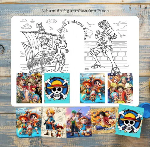 Álbum de Figurinhas e Desenhos de Colorir One Piece