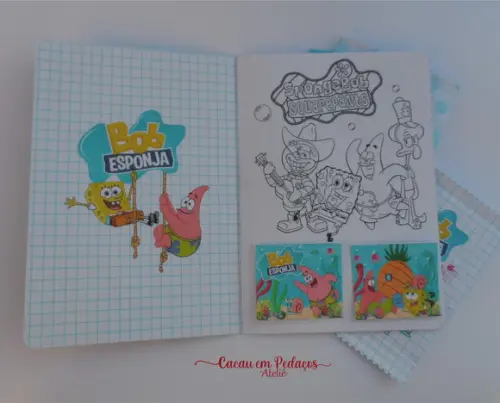 Álbum de Figurinhas e Desenhos para Colorir Bob Esponja