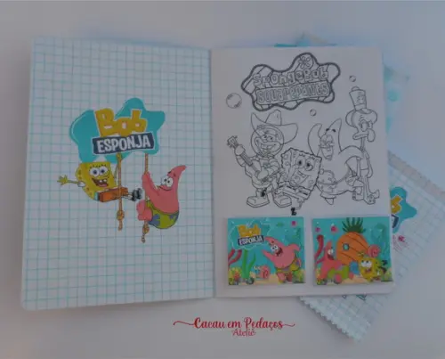 Álbum de Figurinhas e Desenhos para Colorir Bob Esponja