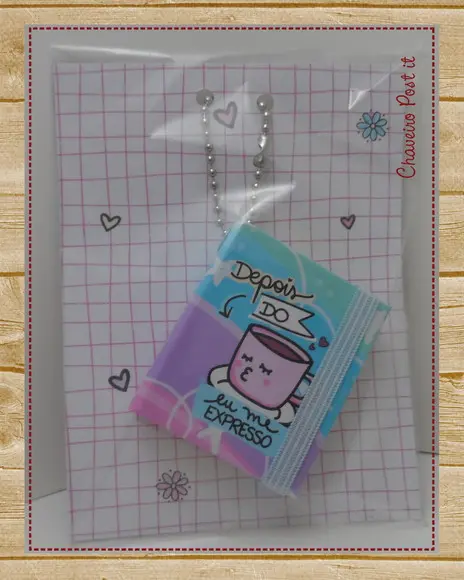 Bloco Chaveiro Post It Adesivo com 100 Folhas