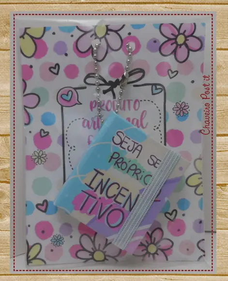 Bloco Chaveiro Post It Adesivo com 100 Folhas
