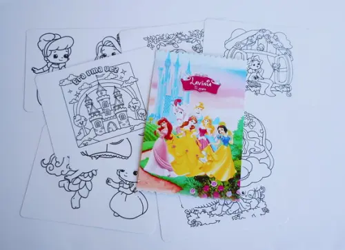 Cards Colorir Princesas + Adesivos Lembrancinha Festa