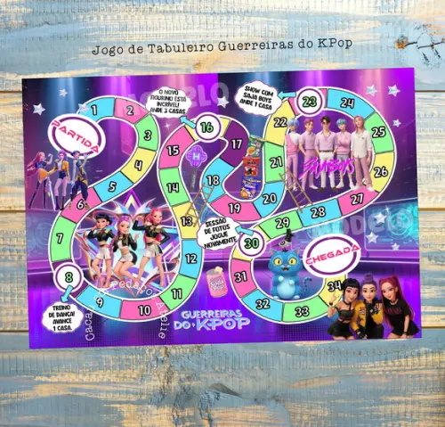Guerreiras do Kpop Huntrix Jogo de Tabuleiro Lembrancinha