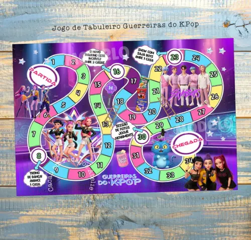 Guerreiras do Kpop Huntrix Jogo de Tabuleiro Lembrancinha