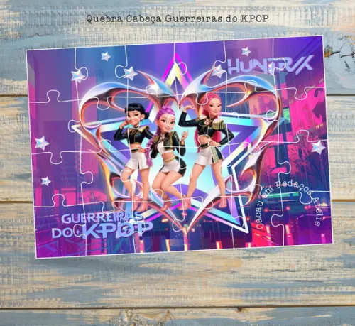 Guerreiras do Kpop Quebra Cabeça Lembrancinha Infantil Festa