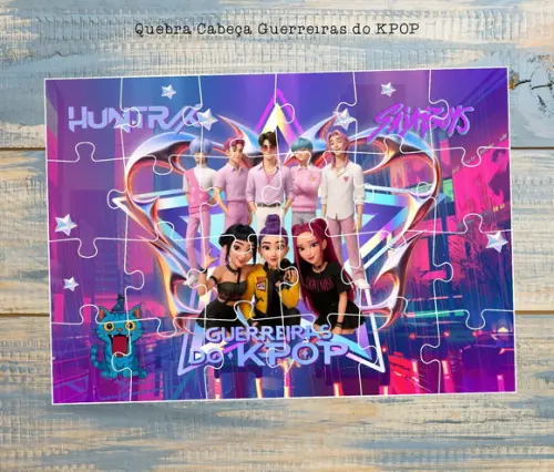 Guerreiras do Kpop Quebra Cabeça Lembrancinha Infantil Festa