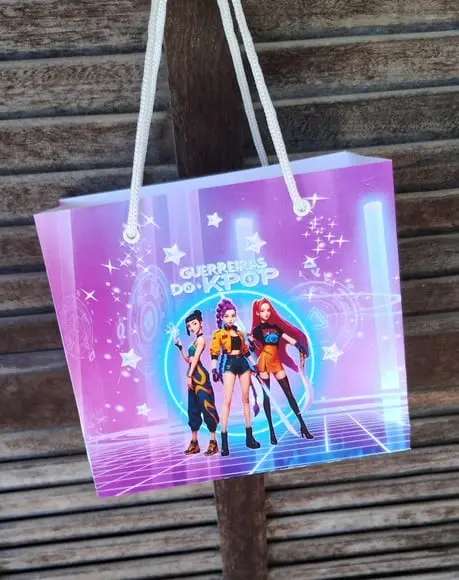 Guerreiras Kpop Huntrix Sacola Lembrancinha Aniversário