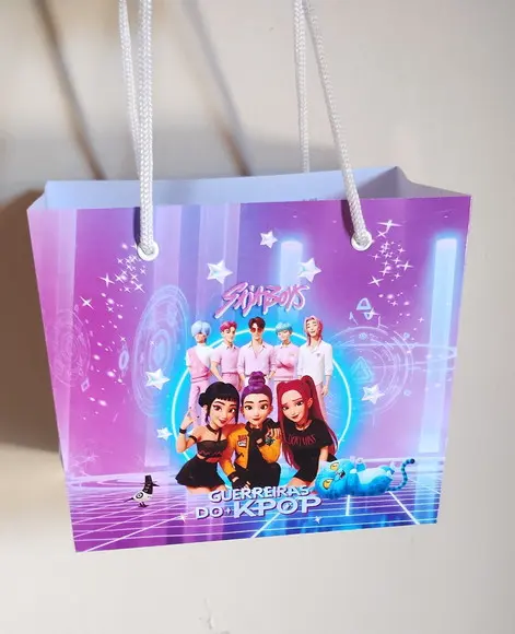 Guerreiras Kpop Huntrix Sacola Lembrancinha Aniversário