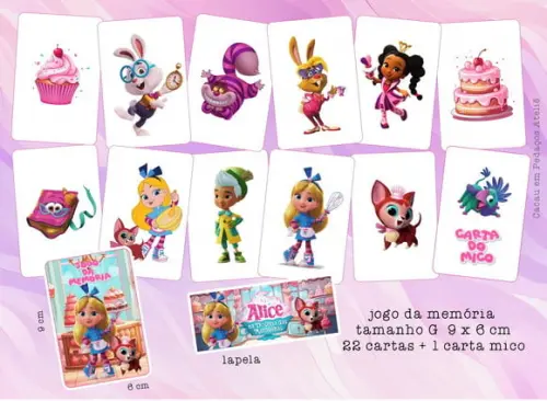 Confeitaria da Alice Jogo da Memória Lembrancinha Festa Infantil
