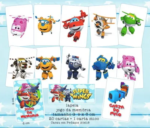 Jogo da Memória G Personalizado Super Wings