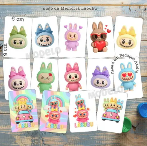 Jogo da Memória Labubu Bobbie Goods Lembrancinha Aniversário