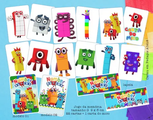 Jogo da Memória Personalizado Numberblocks 23 Cartas