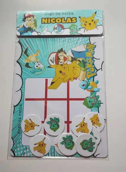 Jogo da Velha Personalizado Pokémon Vários Temas