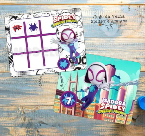 Jogo da Velha Personalizado Spidey e Seus Amigos