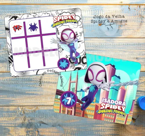 Jogo da Velha Personalizado Spidey Aranha Fantasma e Amigos
