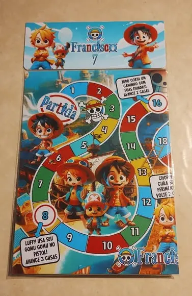 Jogo de Tabuleiro One Piece Lembrancinhas 20 x 30 cm