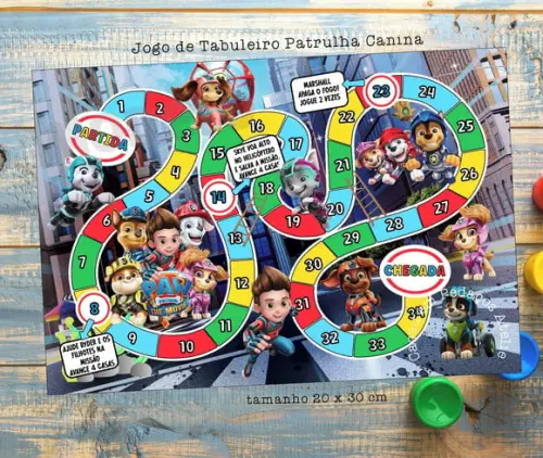 Jogo de Tabuleiro Personalizado Patrulha Canina
