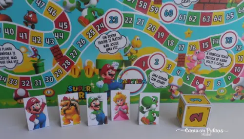 Jogo de Tabuleiro Lembrancinhas Super Mario Galaxi