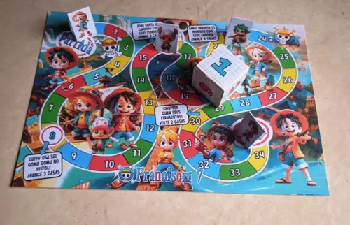 Jogo de Tabuleiro One Piece Lembrancinhas 20 x 30 cm
