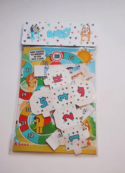 Jogo de Tabuleiro Trilha Bluey Bingo Lembrancinhas