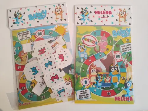 Jogo de Tabuleiro Trilha Bluey Bingo Lembrancinhas