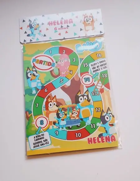 Jogo de Tabuleiro Trilha Bluey Bingo Lembrancinhas