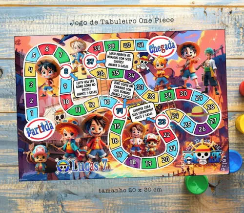 Jogo de Tabuleiro Trilha One Piece Lembrancinhas