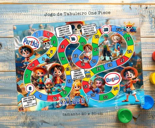 Jogo de Tabuleiro Trilha One Piece Lembrancinhas
