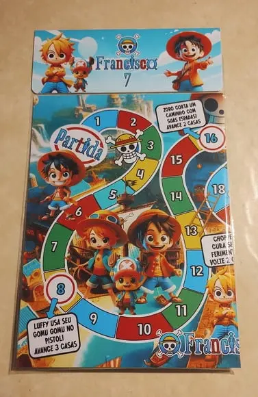 Jogo de Tabuleiro Trilha One Piece Lembrancinhas