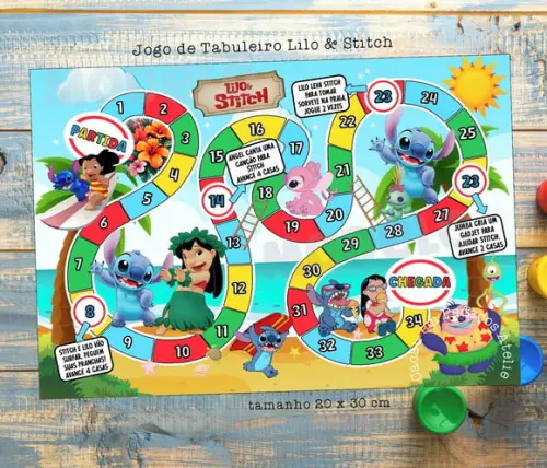 Jogos de Tabuleiro Lilo & Stitch Lembrancinha Infantil
