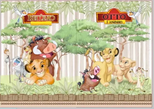 Lembrancinha Rei Leão Álbum com Figurinhas Desenho Colorir
