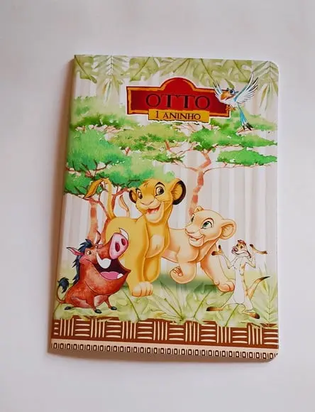 Lembrancinha Rei Leão Álbum com Figurinhas Desenho Colorir