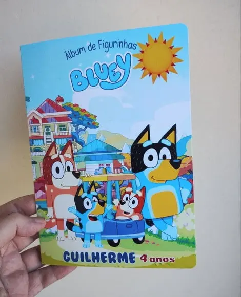 Bluey Livro de Atividades Colorir com Figurinhas Bluey Álbum de Figurinhas