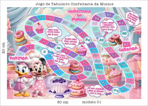 Lembrancinhas Confeitaria da Minnie Jogo de Tabuleiro