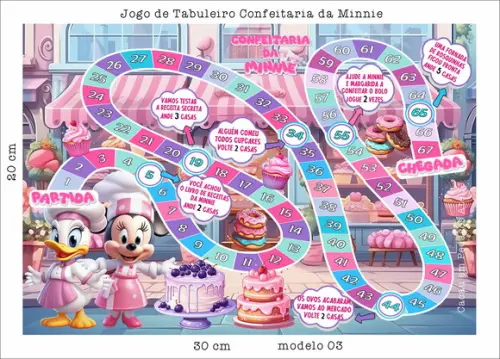 Lembrancinhas Confeitaria da Minnie Jogo de Tabuleiro