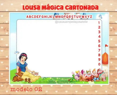 Lousa Mágica Cartonada Branca de Neve com Caneta